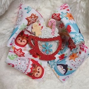 Hot cocoa jumbo hair bow